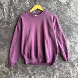 Vintage Jerzees Purple Black Crewneck Size XL